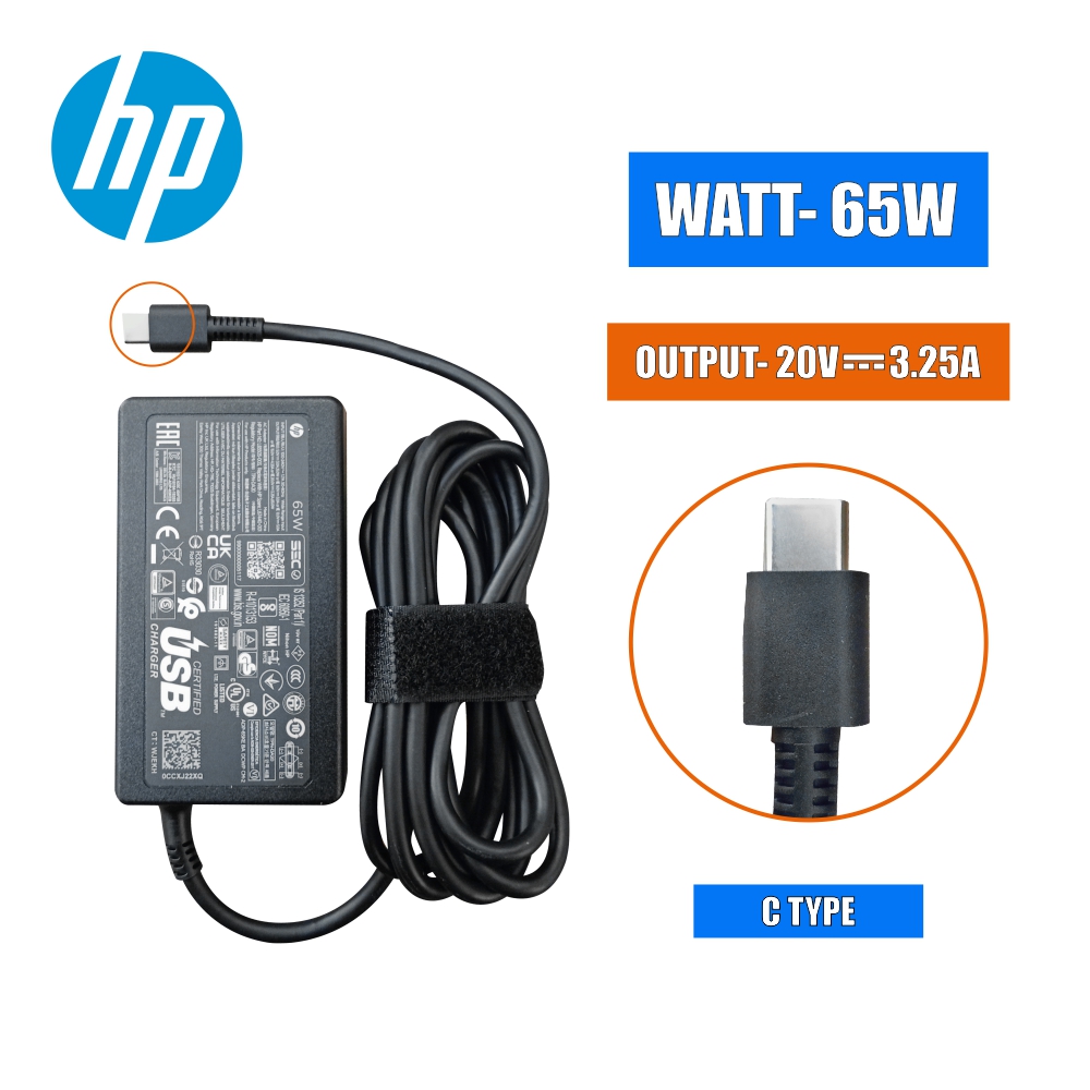 20NyT2el5la7ml1hPfg8iZUqdsWIA6gjKkqcpq78.jpg 20V 3.25A HP OEM Original USB-C Power Adapter (Brown Box Pack)