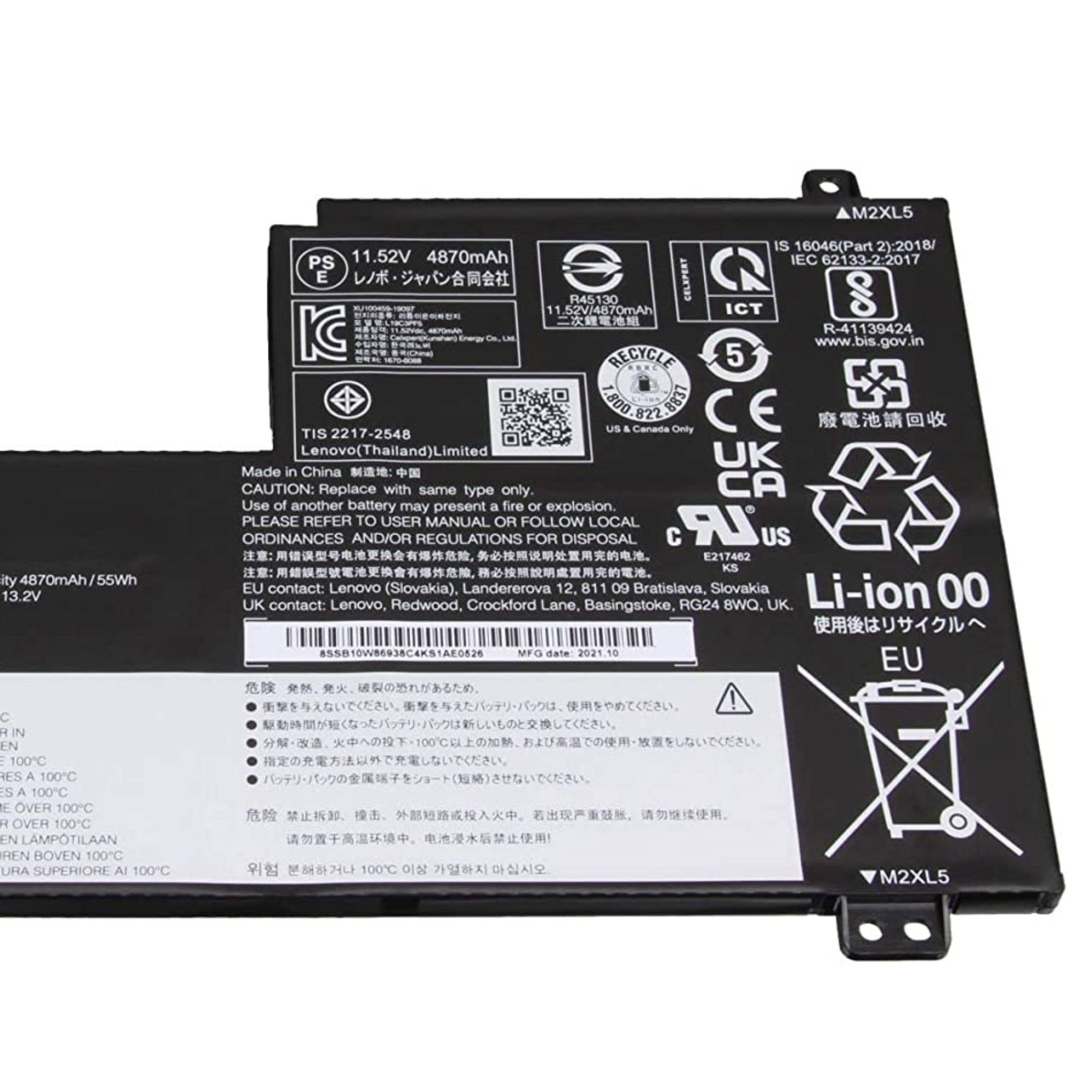 OEM ORIGINAL L19C3PF9 - L19M3PF9 Battery for Lenovo Laptops - 11.52V, 57WH