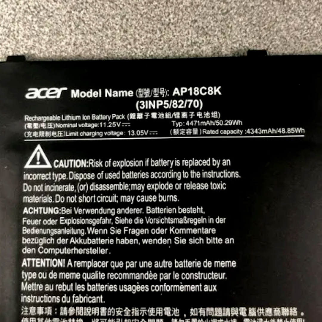 New-Project-2025-01-11T002652.639.jpg Acer AP18C8K OEM Original Battery for Acer Swift 3 SF314-57 - 50.29Wh