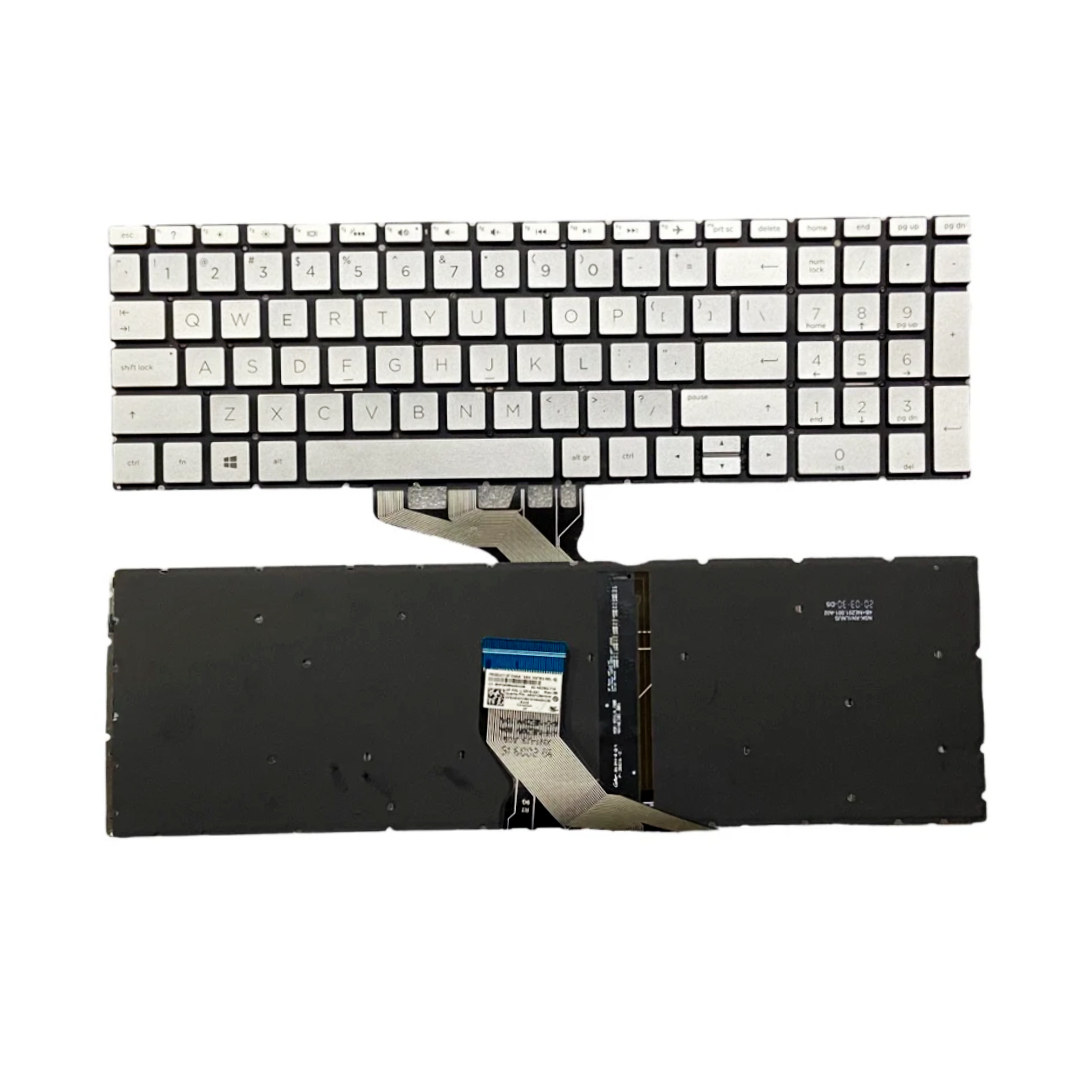 Premium Replacement Keyboard with Backlit for HP 250 255 256 G7 Laptops – Silver Color