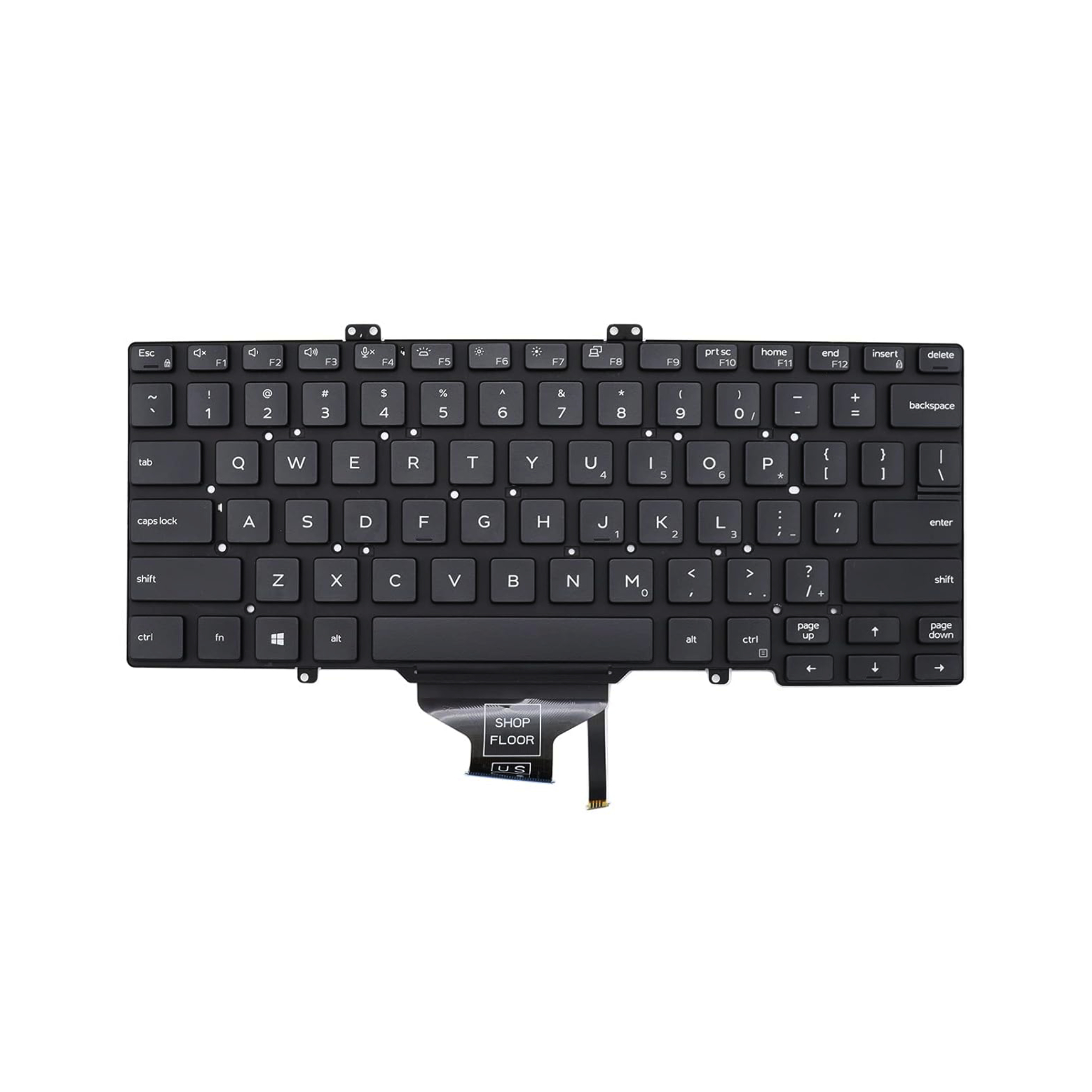 Backlit Keyboard for Dell Latitude 7400, 7400 14, 5400, 5401, 5402, 7410, L3400 Series - No Joystick