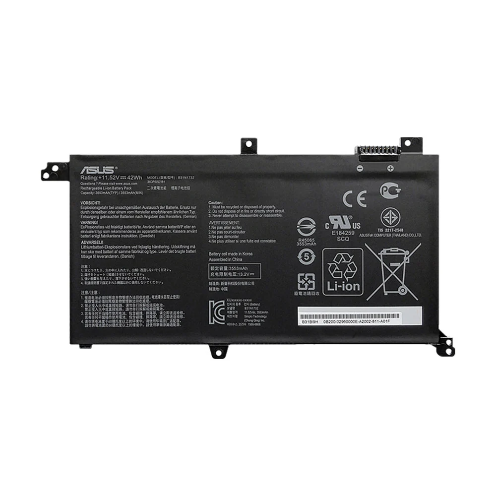 SL11454-1_1200x1200.webp ASUS B31N1732 OEM Original Battery for Asus Vivobook X571GT, A571GT, X430FN Laptops l Free Shipping