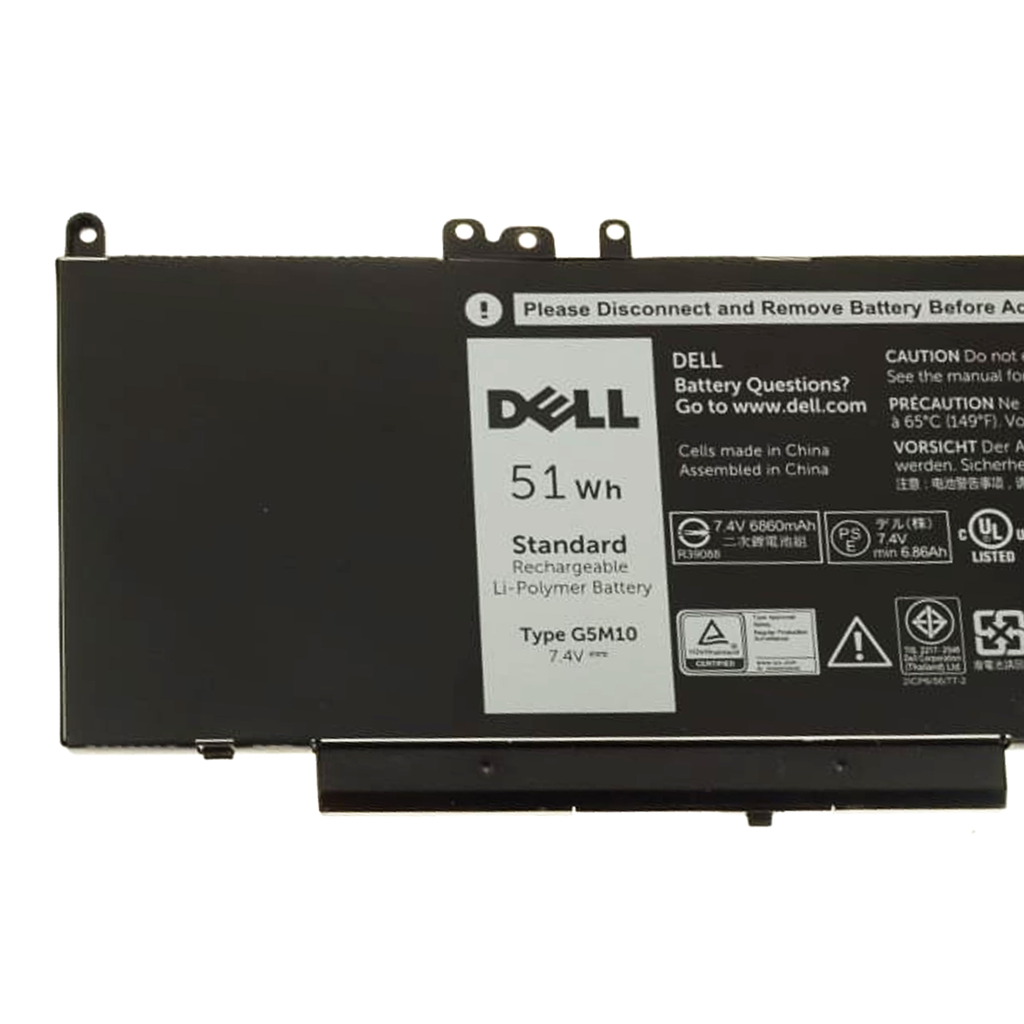 G5M10 Dell OEM Original Laptop Battery for Latitude E5250, E5450, E5550, E5570 | 4-Cell, 51Wh | Free Shipping